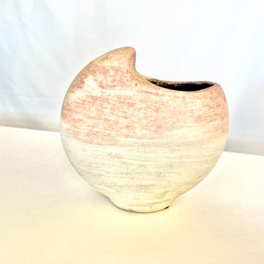 Vintage 80s Ombrèd Mauve and Grey Bimorphic Ceramic Vase 