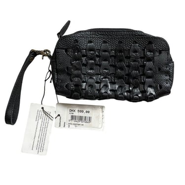 NWT Octopus Handbags Handmade Black Leather Hippie Boho Zip Wristlet Wallet 