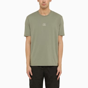 C.P. Company Cotton Agave Green T-Shirt With Logo Men