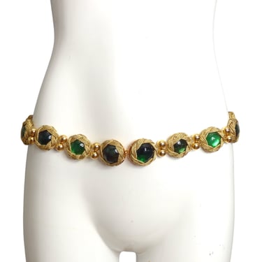 YVES SAINT LAURENT- c.1990 Gold Gripoix Bead Belt