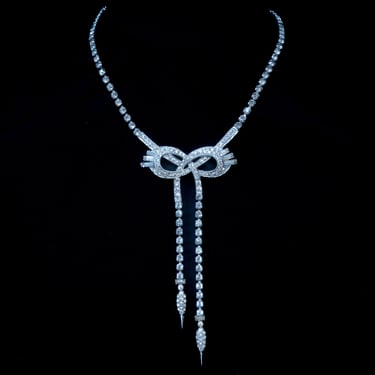 Boucher Rhinestone Bow Necklace