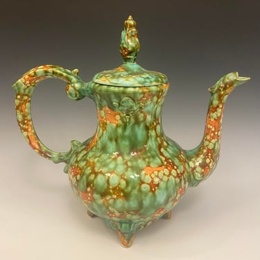 Beautiful Marcia of California USA Ceramic Handmade 4 Footed Teapot 