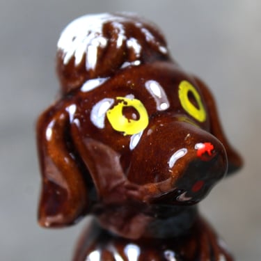 FOR POODLE LOVERS! | Vintage Hand Painted Ceramic Brown Poodle | Dog Lovers | Hand Painted Ceramic Poodle 