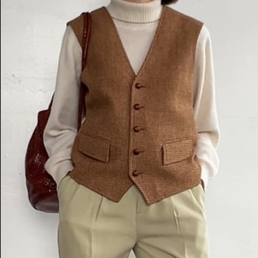 Vintage Tawny Harris Tweed Vest (L)