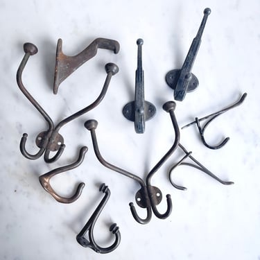 Antique Hooks SOLD SEPARATELY Acorn Hooks Double Acorn Hooks Large Hooks Cast Iron Brass Wall Hook Rack Kitchen Bathroom Jewelry Hardware 