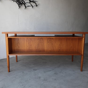 Danish Teak Floating Bookshelf Desk by IB Kofod Larsen 