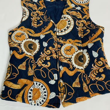Vintage Baroque Print August Silk Vest Size 10 
