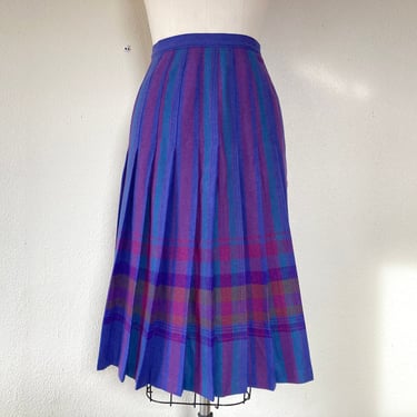 1980s Pendleton pleated wool midi skirt 