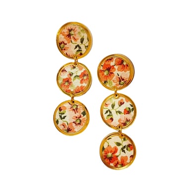 Sample Sale Rust Fall Floral Circle Drops