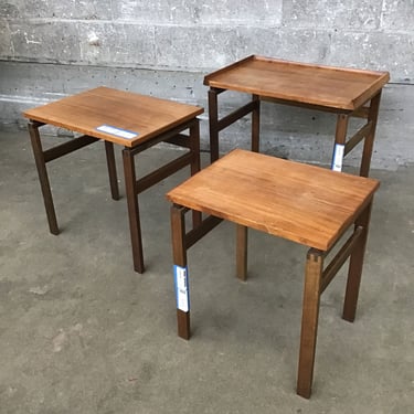 Set of 3 Moreddi MCM Walnut Side Tables (Seattle)