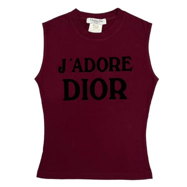 Dior J'Adore Burgundy Logo Tank Top