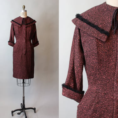 1950s Rare LILLI ANN TWEED dress small | new fall 