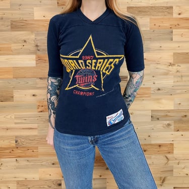 80s Vintage Atlanta Braves Mlb Baseball Raglan T-shirt XS 