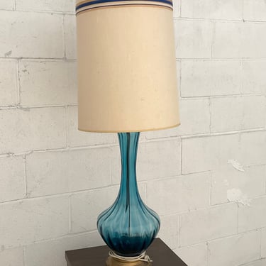 Blue Glass MCM Lamp