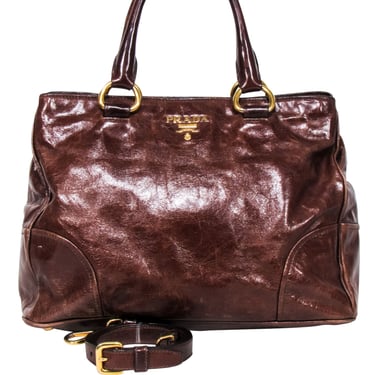Prada - Brown Washed Buffalo Frame Bag