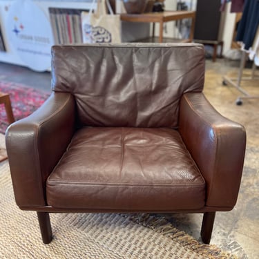 Danish Leather & Rosewood Lounge Chair by Erhardsen & Andersen