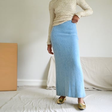 60s angora knit sweater skirt / 26