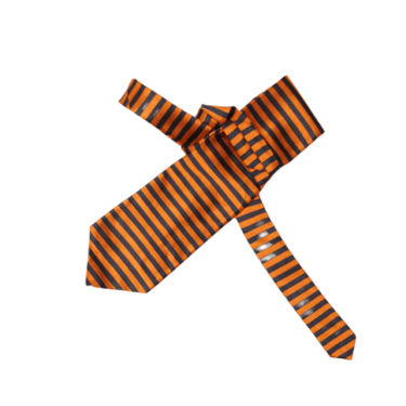 VINTAGE TIE | pierre cardin orange navy stripe