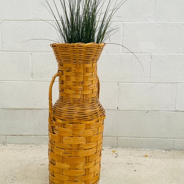 Large Straw Floor Vase