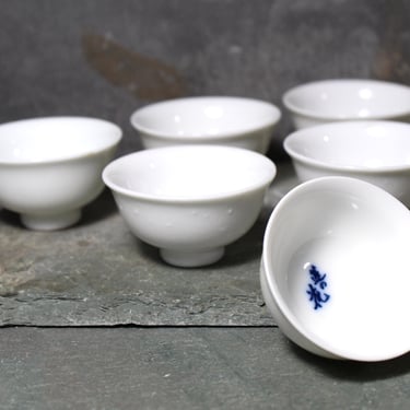 Vintage Japanese Dipping Bowls | Set of 6 | Perfect for Salt, Spices or Sauce | Tiny Porcelain Bowls 