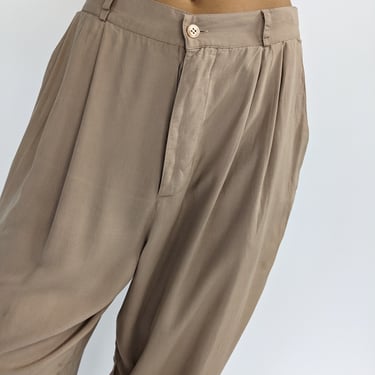 Vintage Silk Pleated Trousers