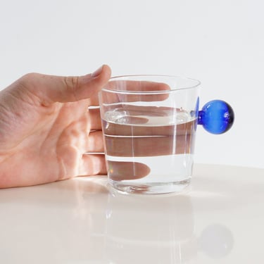 Blue Sphere Handled Glass 