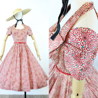 1950s DAVID ROTH original halter CUTOUT silk dress xs | new spring 
