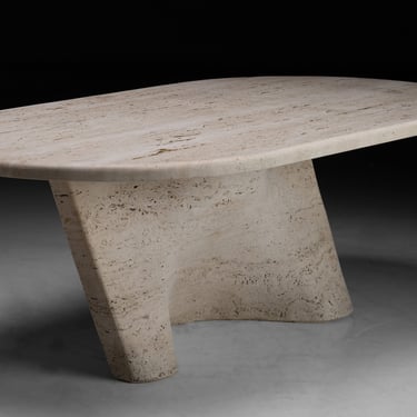 Oval Travertine Coffee Table