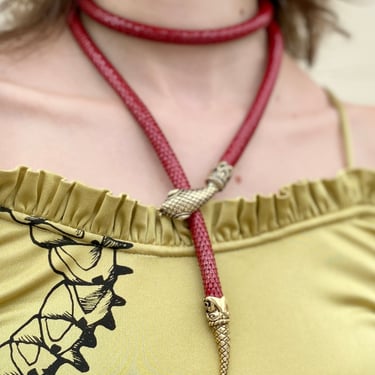 Red Snake Mesh Necklace