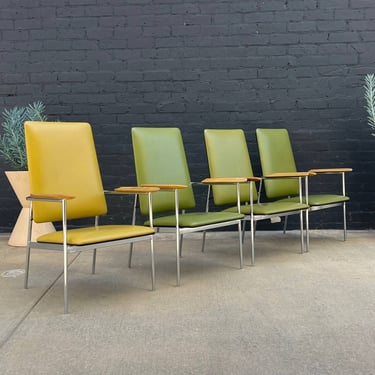 Set of 4 Mid-Century Modern Chrome Lounge Chairs by Pace, c.1960’s 