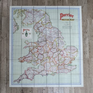 Early 20th c. England and Wales Perrier Motor Map c.1910