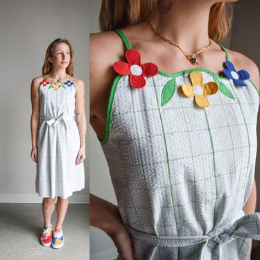1970s Florence Eiseman Plaid Cotton Summer Dress 