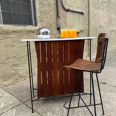 Mid century modern bar Arthur Umanoff bar set  mid century bar cabinet set 