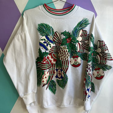 Vintage Christmas Ornaments Crewneck Sweater