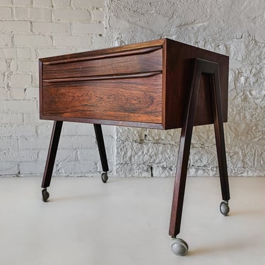 Danish Rosewood Rolling Sewing Table