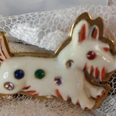 Vintage 1930s Adorable Dog Pin / Celluloid 