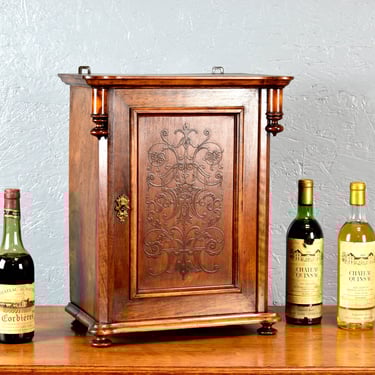 Biedermeier liquor cabinet wall cabinet around 1850 wall cabinet lockable cabinet antique antique carved vintage design 