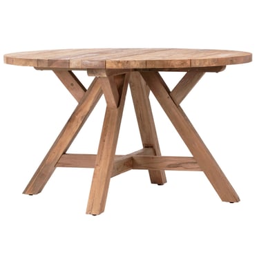 51” Reclaimed Teak Wood Round Table  by Terra Nova Furniture Los Angeles 