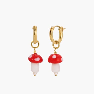 Botanik earrings, red