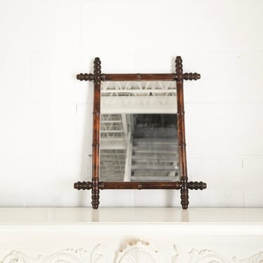 1930s French faux bamboo mirror