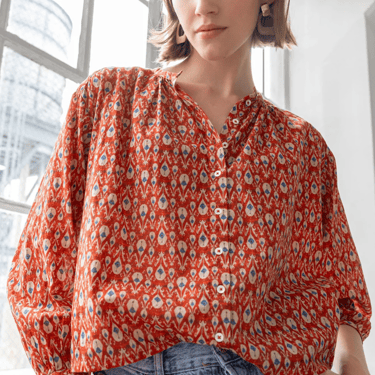 Lilla P | Long Sleeve Shirred Blouse