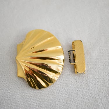 1980s Dotty Smith Gold Shell Buckle 