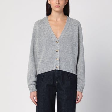 Moschino Light Grey Wool Cardigan Women