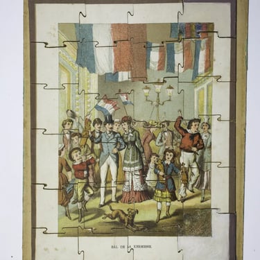 FRENCH Antique Puzzle, Late 19th Century - "La Kermesse"