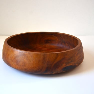 Amazing Vintage Artisan Made Rustic Modern Low Centerpiece Bowl with Heavy Graining 