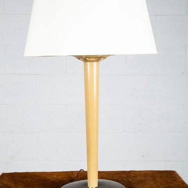 Mid Century Modern Desk Lamp Table Lightolier Gerald Thurston Yellow Brown White