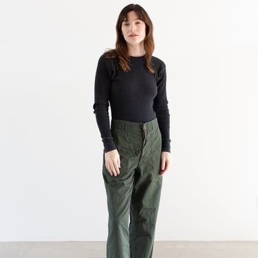 Vintage 27 32 Waist Army Pants | Dark Teal Cotton Poly Utility Army Pant | Green Fatigues | Made in USA | F529 