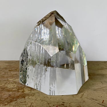 Vintage Hoya Crystal Mountain Paper Weight, Mount Everest Inspired Paperweight, Crystal Sculpture, Peak Preformer 