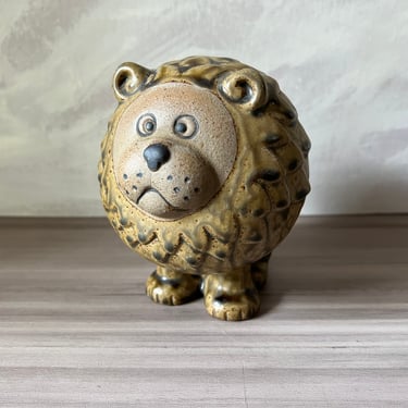 Vintage Pottery Lion Figurine by Toscany Made in Japan 