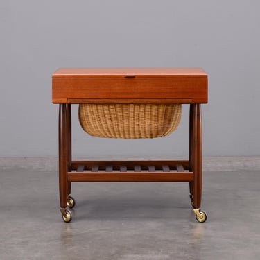 Sewing Table by Ejvind Johansson Mid Century Danish Modern Teak 